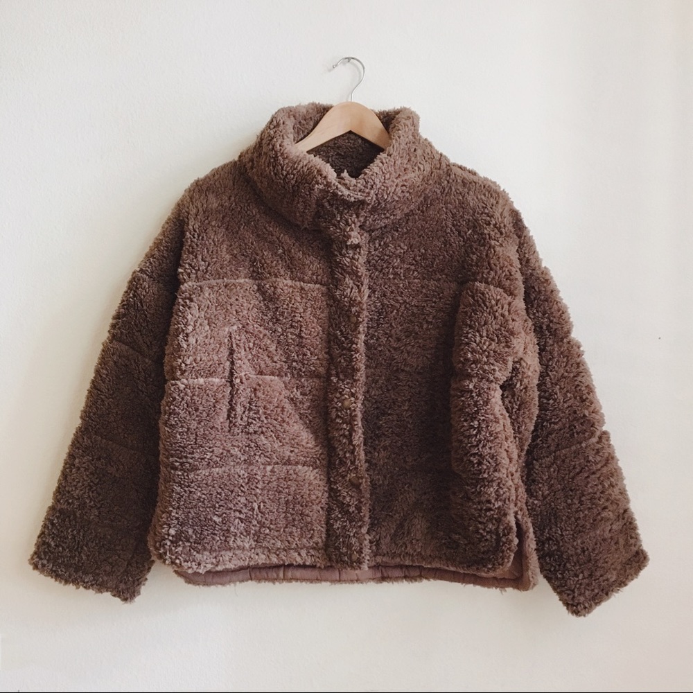 LAST 2⏱NWT Very j Mocha Brown Teddy fuzzy jacket - Picture 2 of 7